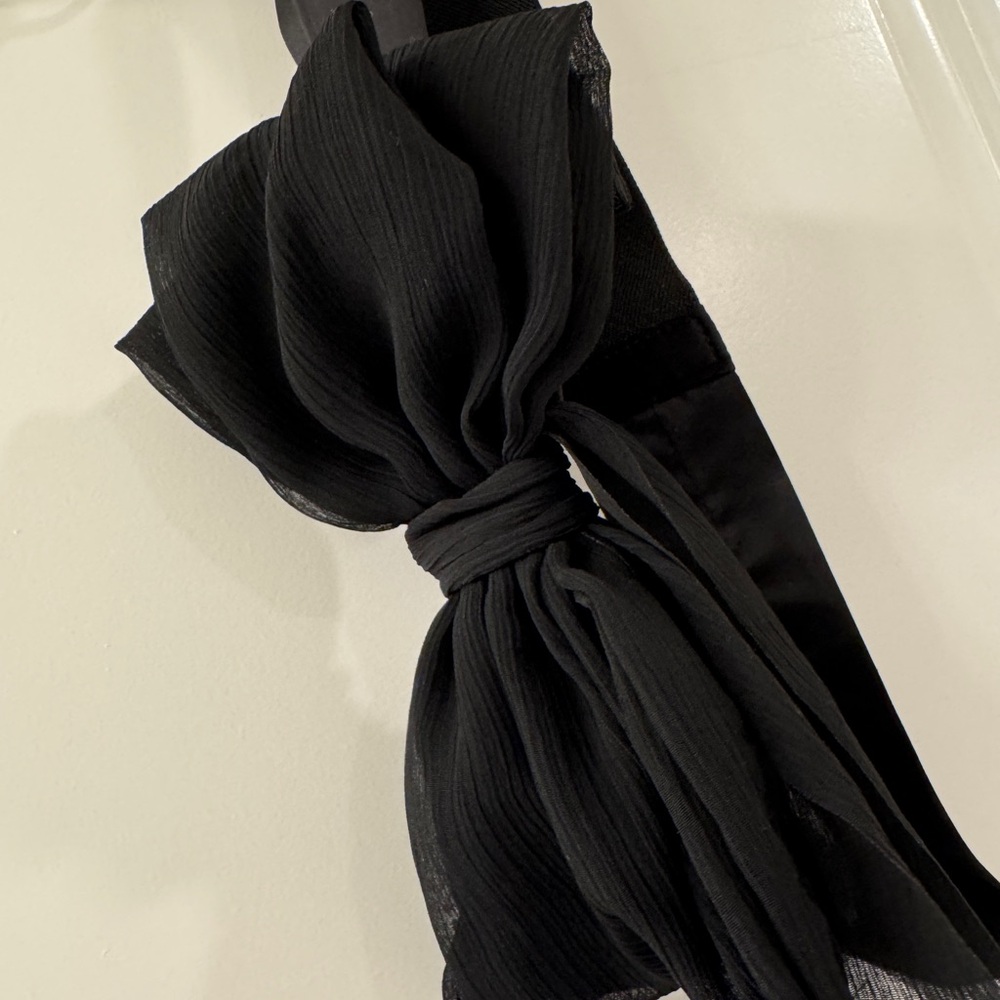 Elegant Black Bow Waist Belt